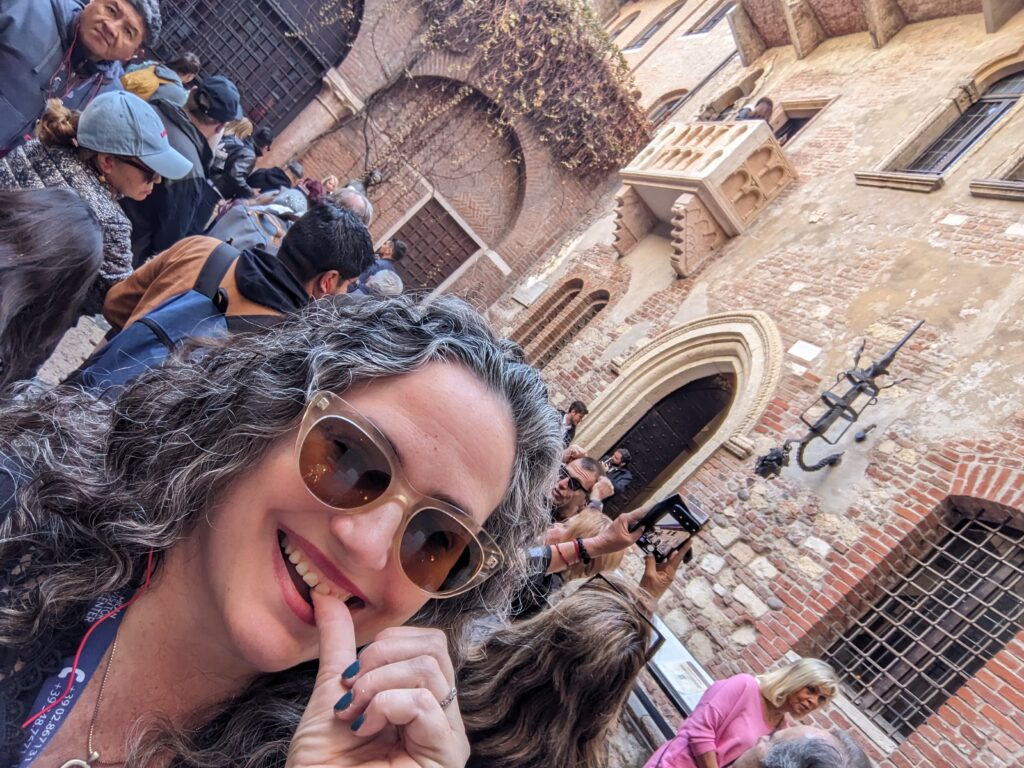 
Biting my thumb in Verona, at Juliet's balcony.